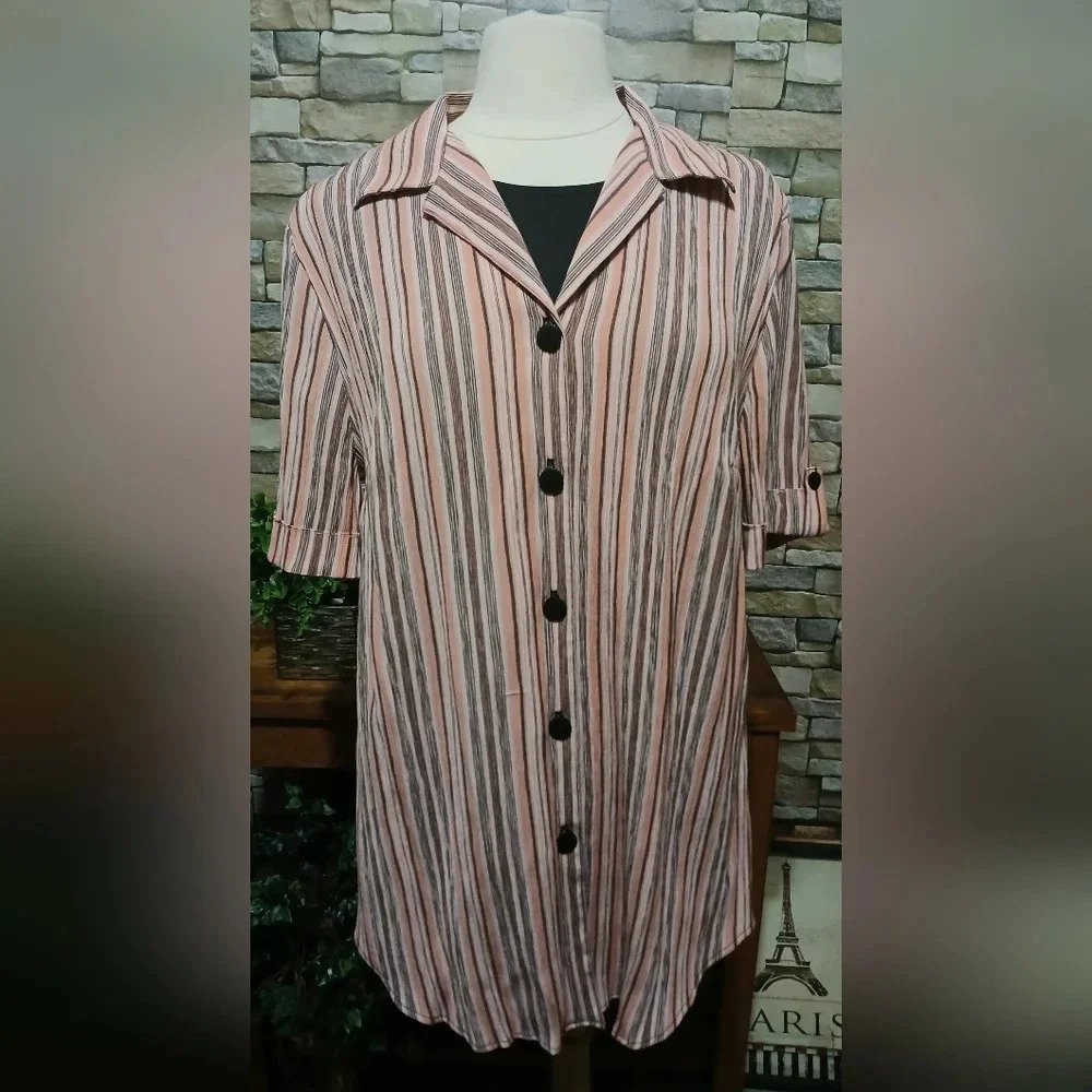 1X Womens MAGGIE BARNES Career Layered Blouse Business Casual‎ Office